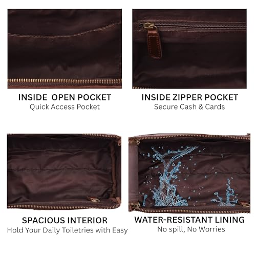 Full Grain Leather Toiletry Kit for Men & Women