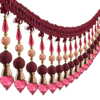 3yards Beading Fringe Trimming Long Beads Tassel Curtain Trim Ribbon Trim for Cover Edge Decorative