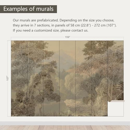 Tropical Jungle Wallpaper Landscape Tree wall murals for Bedroom 159"x107"