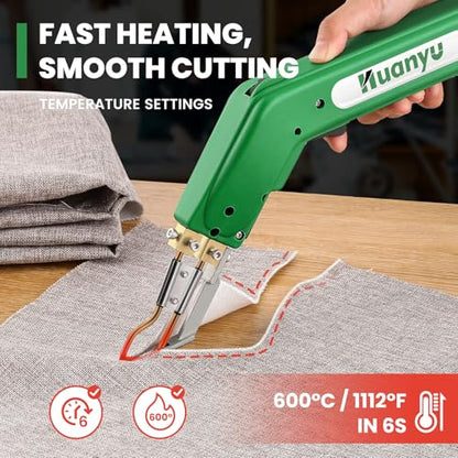 Electric Hot Knife Rope Fabric Cutting Tool Kit 4 Blades 600° C
