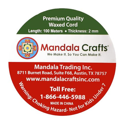 2mm Turquoise Waxed Cord (327 Foot)