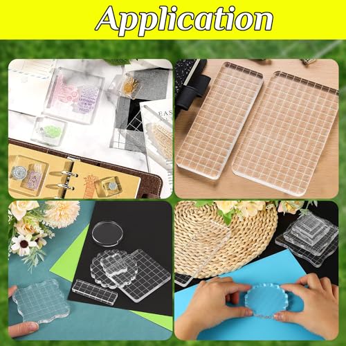 10Pcs Clear Acrylic Stamp Blocks Set (10 Count)