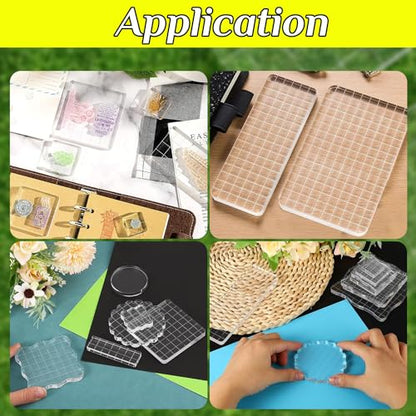 10Pcs Clear Acrylic Stamp Blocks Set (10 Count)