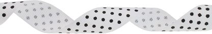 Polka Dot Grosgrain Ribbon 25 Yard Each Roll 100% Polyester (3/4", White) - Crafty Corner