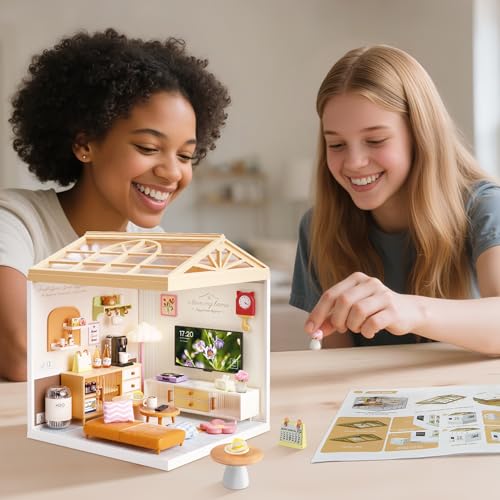 Modern Living Room DIY Miniature House Kit for Adults