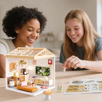 Modern Living Room DIY Miniature House Kit for Adults