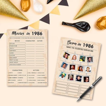 40th Birthday Party Games (5 Count)