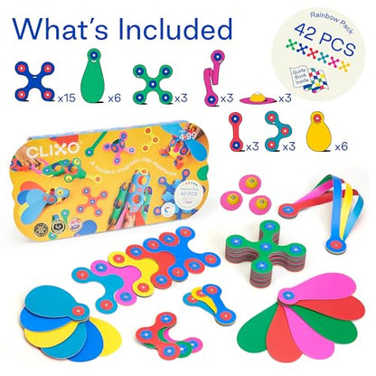 Rainbow Pack Flexible Magnetic Building Toys for Kids