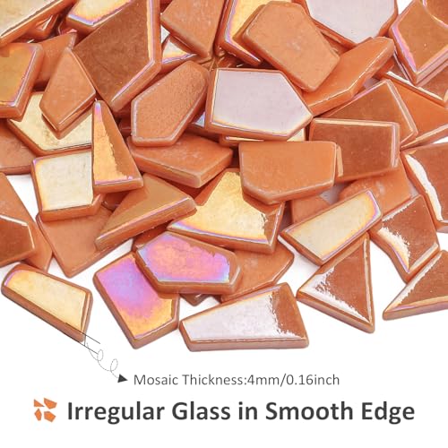 Iridescent Glass Mosaic Tiles for Crafts Bulk (7.05 Ounce)