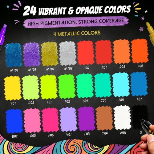 Liquid Chalk Markers for Blackboard Glass (24 Count)
