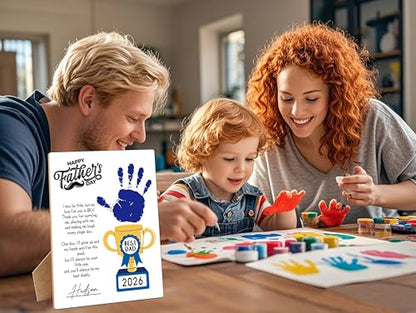 Best Dad DIY Handprint Art Wooden Making Sign