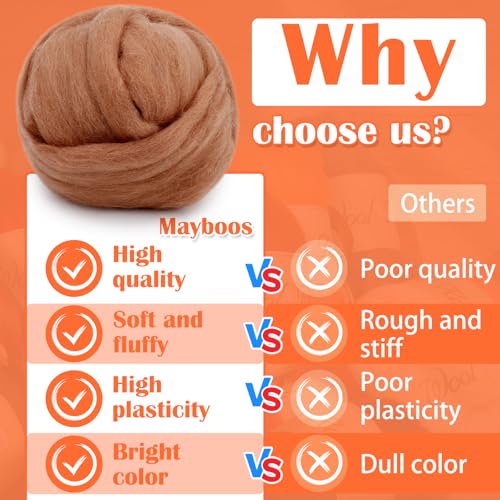 1.76oz Oak Brown Natural Wool Roving