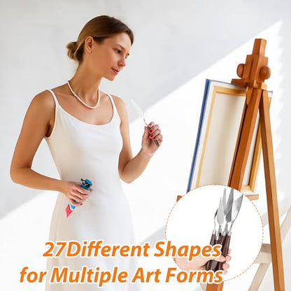 27 Piece Stainless Steel Palette Knife Set (27 Count)