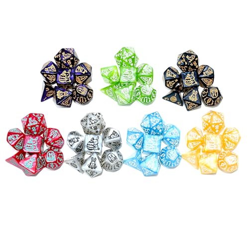 Double Colors Polyhedral Dice Sets with Pouches for D&D DND RPG MTG Dungeon and Dragons Table Board Roll Playing Games D4 D6 D8 D10 D% D12 D20 (49 Count)