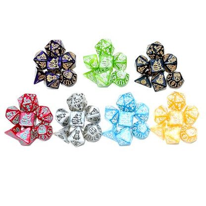 Double Colors Polyhedral Dice Sets with Pouches for D&D DND RPG MTG Dungeon and Dragons Table Board Roll Playing Games D4 D6 D8 D10 D% D12 D20 (49 Count)