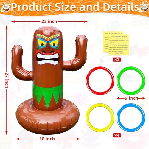 27" Inflatable Luau Tiki Pool Toss Games