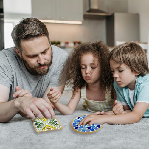 Square Glass Mosaic Tiles Bulk for Adults Crafts Supplies