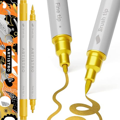 Gold Dual Tip Acrylic Paint Pens (2 Count)