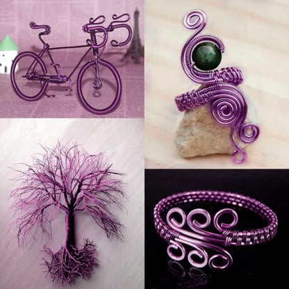 75FT 16 Gauge Bendable Purple Aluminum Craft Wire for Jewelry Making Craft (75 Foot)