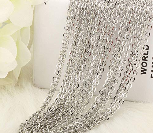 Wholesale 12 PCS Genuine Stainless Steel Cable Chain Necklace Chains