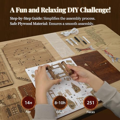 3D Wood Puzzle Countryside Cottage Model