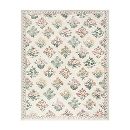 Floral Washable 8x10 Area Rugs (80 Sq Ft)