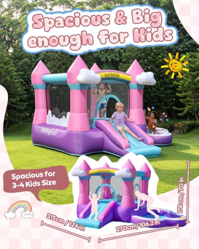 Pink Indoor Outdoor Inflatable Bounce House for Kids 3