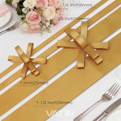 Old Gold Satin Ribbon 3 (150 Foot)