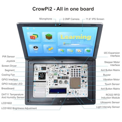 CrowPi2 Laptop Kit for Raspberry Pi 5