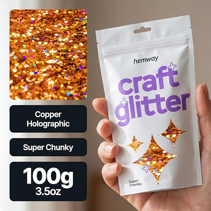 Craft Glitter Copper Holographic 100g Super Chunky Glitter (3.5 Ounce)