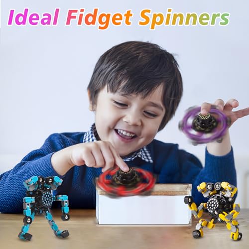 Stocking Stuffers Gifts for Grandkids Transformable Fidget Spinners for Kids and Adults Stress Relief Sensory Fidget Toys for Boys Age 8