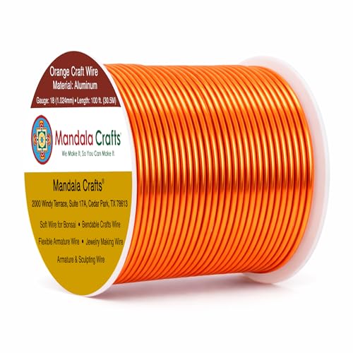 18 Gauge Orange Anodized Aluminum Craft Wire