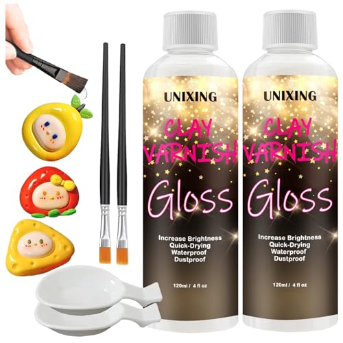 240ml High Glossy Air Dry Clay Glaze (2 Count)