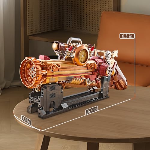 Ideas Steampunk Mechanical Gun Weapon Building Blocks Set for Adults