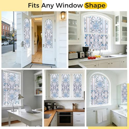 3D Stained Glass Window Privacy Film Decorative Non