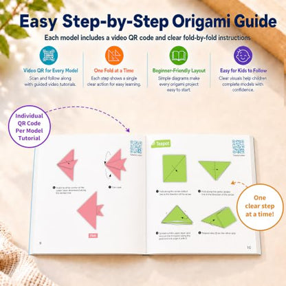 Origami Paper Kit 1000 Sheets 6x6 Colored Paper with Origami Book (1000 Count)