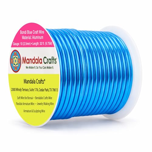 10 Gauge Bondi Blue Anodized Aluminum Craft Wire