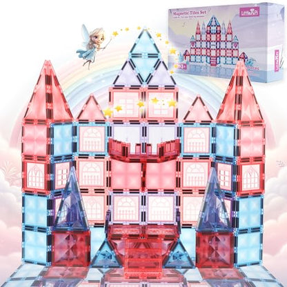 104pcs Frozen Princess Castle Magnetic Tiles Building Blocks (104 Count)