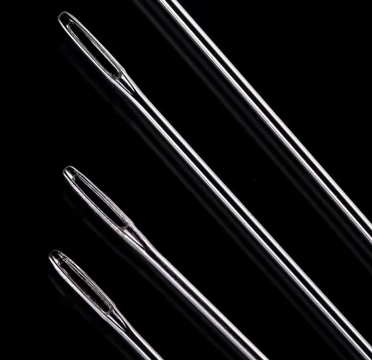 MJMP 12" Professional Upholstery Large Eye Long Needle Easy to Thread,Used for Furniture Weaving Leather Hand Sewing. (12")