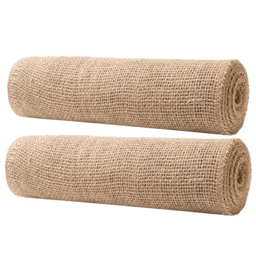 10 Inch Natural Burlap Fabric Roll (2 Count)