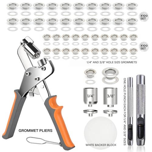 Grommet Tool Kit with 400 Silver Grommets