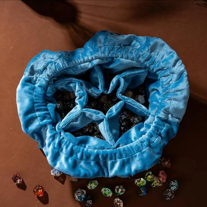 Large DND Dice Bag with Pockets Navy Blue Storage Bag for D&D Games