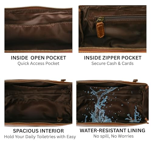 Full Grain Leather Toiletry Kit for Men & Women