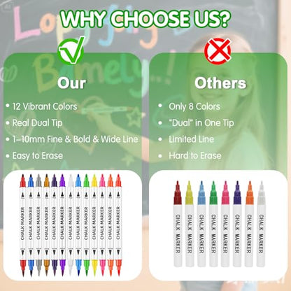 Liquid Chalk Markers 12 Colors (12 Count)