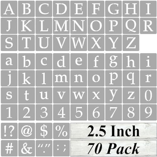 2.5 Inch Alphabet Letter Stencils for Painting (70 Count)