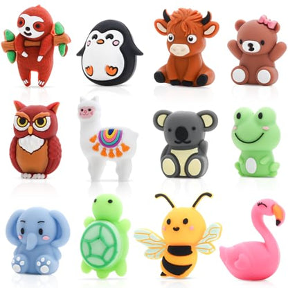 12Pcs 3D Animal Silicone Focal Beads for Pens (12 Count)