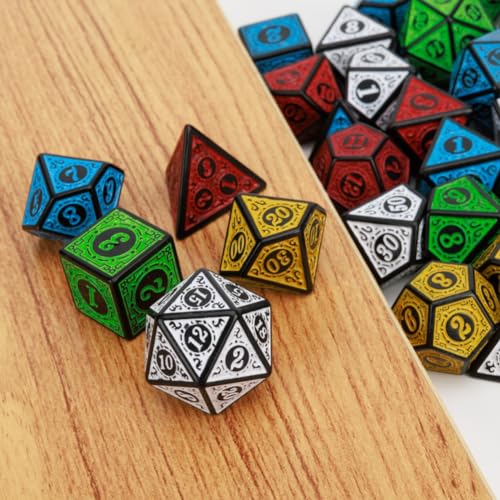 DND Dice Set 35 Pcs Polyhedral Dungeons and Dragons Rolling Dice for D&D RPG MTG Table Games Dice Bulk with Colorful Drawstring Bags and Dice Tray (49 Count)