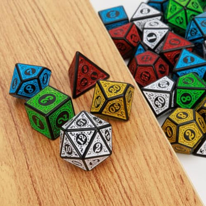 DND Dice Set 35 Pcs Polyhedral Dungeons and Dragons Rolling Dice for D&D RPG MTG Table Games Dice Bulk with Colorful Drawstring Bags and Dice Tray (49 Count)