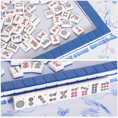American Mahjong Tile Set with 166 Navy Blue Back Tiles (166 Count)