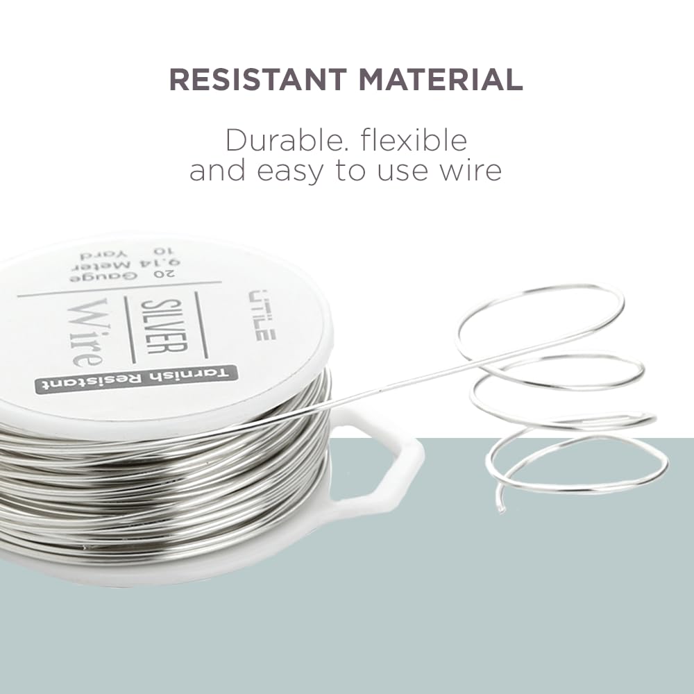 UTILE 18 20 22 24 Gauge 90 ft 99.9% Pure Soft Copper Wire for Electroculture Gardening, Jewelry Making, Crafting Wire Bendable, Plant Wire (Silver 22) - Crafty Corner